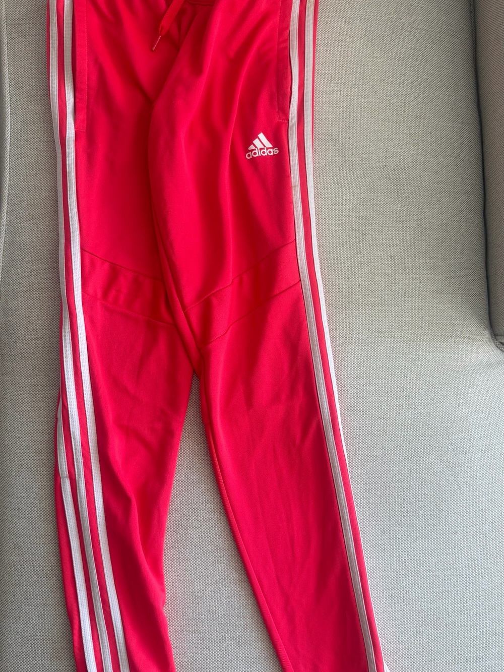 adidas Originals Bright Pink Track Joggers with White Stripes
